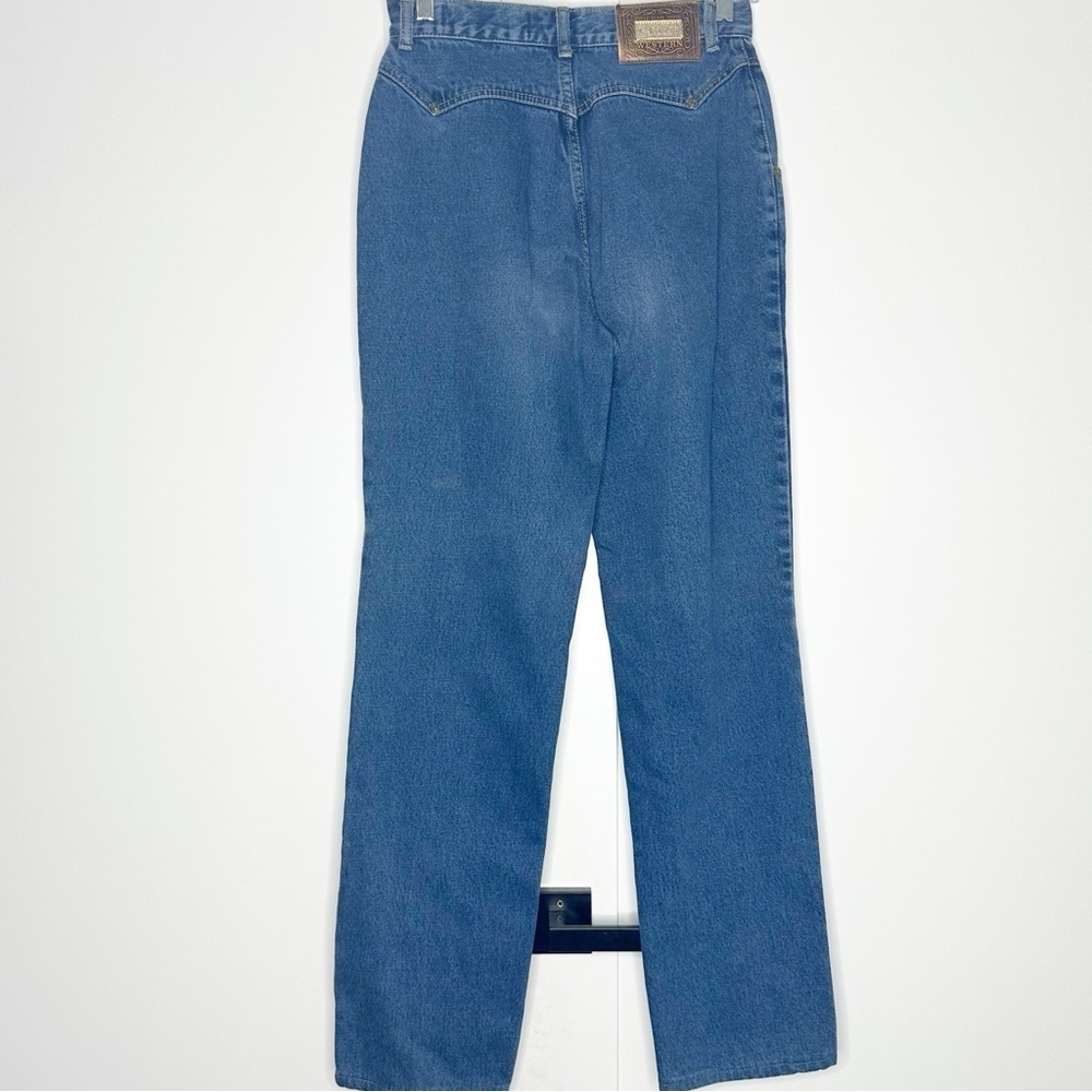 Vintage Lawman Western 90s Jeans blue denim 9 26 2 cowboy unique cotton scallop - Picture 4 of 11